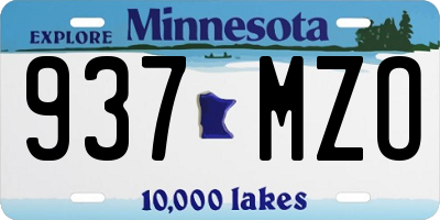 MN license plate 937MZO