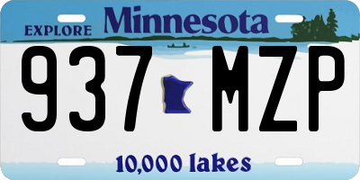 MN license plate 937MZP