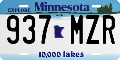 MN license plate 937MZR