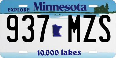 MN license plate 937MZS
