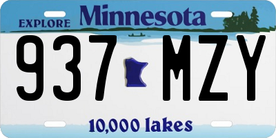 MN license plate 937MZY