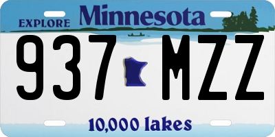 MN license plate 937MZZ