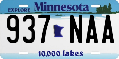 MN license plate 937NAA
