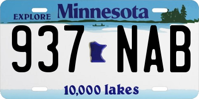 MN license plate 937NAB