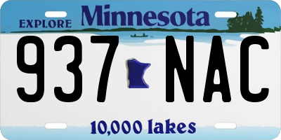 MN license plate 937NAC
