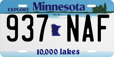 MN license plate 937NAF