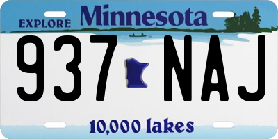 MN license plate 937NAJ