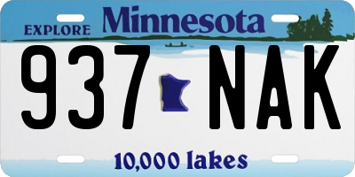 MN license plate 937NAK