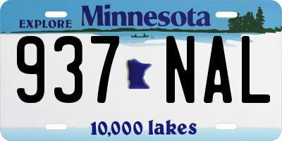MN license plate 937NAL