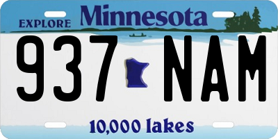 MN license plate 937NAM