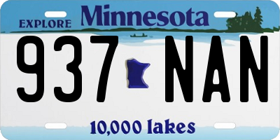 MN license plate 937NAN