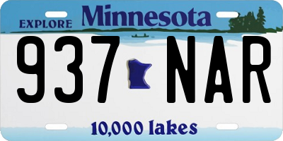 MN license plate 937NAR