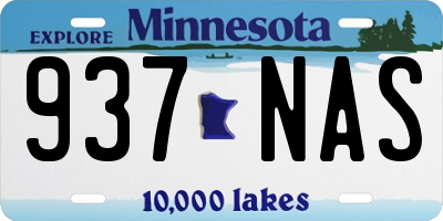 MN license plate 937NAS