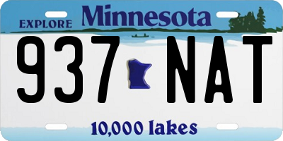 MN license plate 937NAT