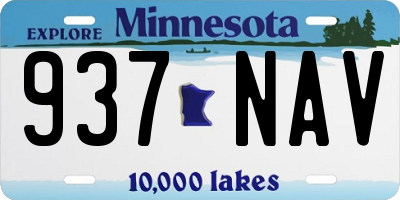 MN license plate 937NAV