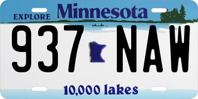 MN license plate 937NAW