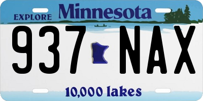 MN license plate 937NAX
