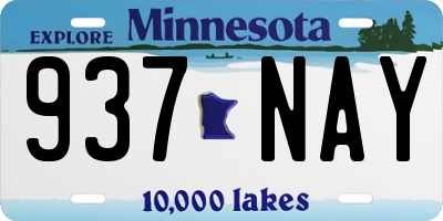 MN license plate 937NAY