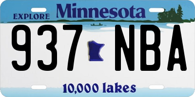 MN license plate 937NBA