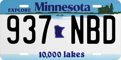 MN license plate 937NBD