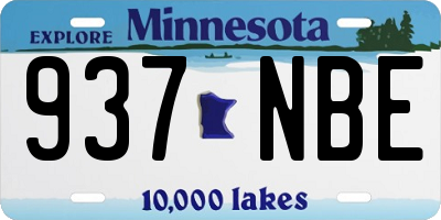 MN license plate 937NBE