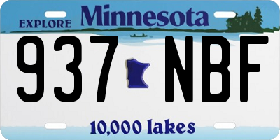 MN license plate 937NBF