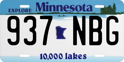 MN license plate 937NBG