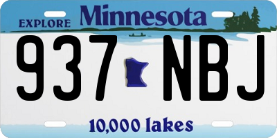 MN license plate 937NBJ