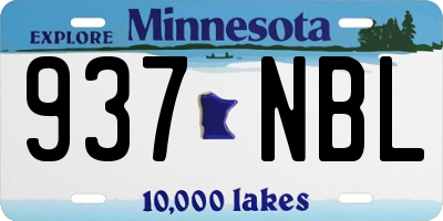 MN license plate 937NBL