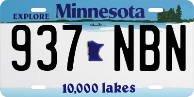 MN license plate 937NBN