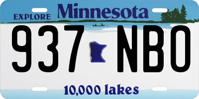 MN license plate 937NBO