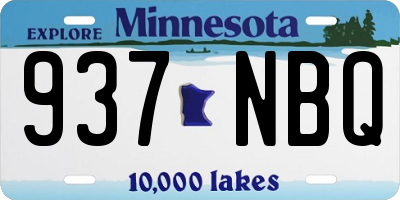 MN license plate 937NBQ