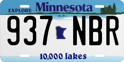 MN license plate 937NBR