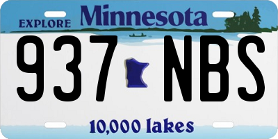 MN license plate 937NBS