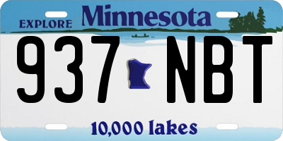 MN license plate 937NBT