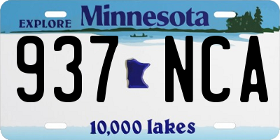 MN license plate 937NCA