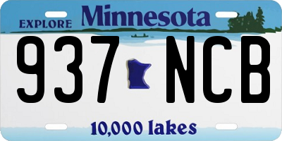 MN license plate 937NCB