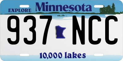 MN license plate 937NCC