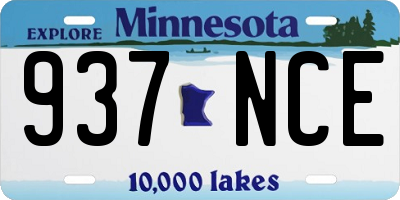 MN license plate 937NCE