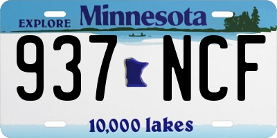 MN license plate 937NCF