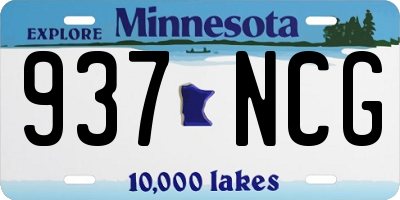 MN license plate 937NCG