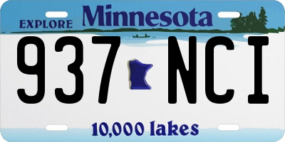 MN license plate 937NCI