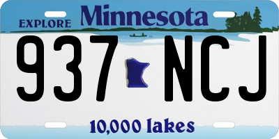 MN license plate 937NCJ