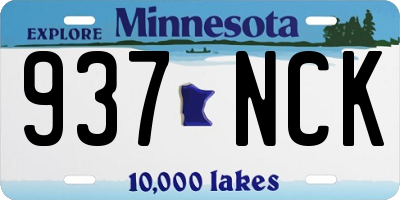 MN license plate 937NCK