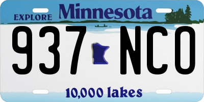 MN license plate 937NCO