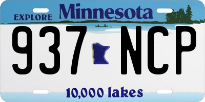 MN license plate 937NCP