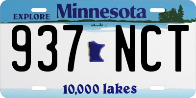 MN license plate 937NCT