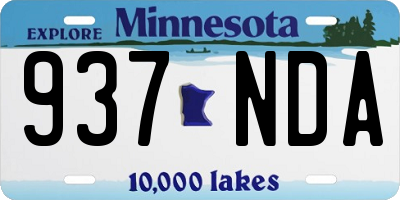 MN license plate 937NDA