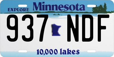 MN license plate 937NDF