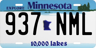 MN license plate 937NML